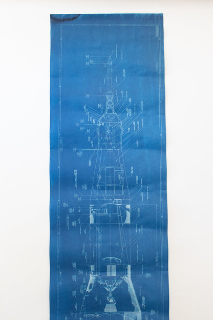 NASA Apollo Saturn V Cyanotype Blueprint