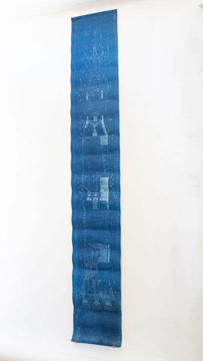 NASA Apollo Saturn V Cyanotype Blueprint