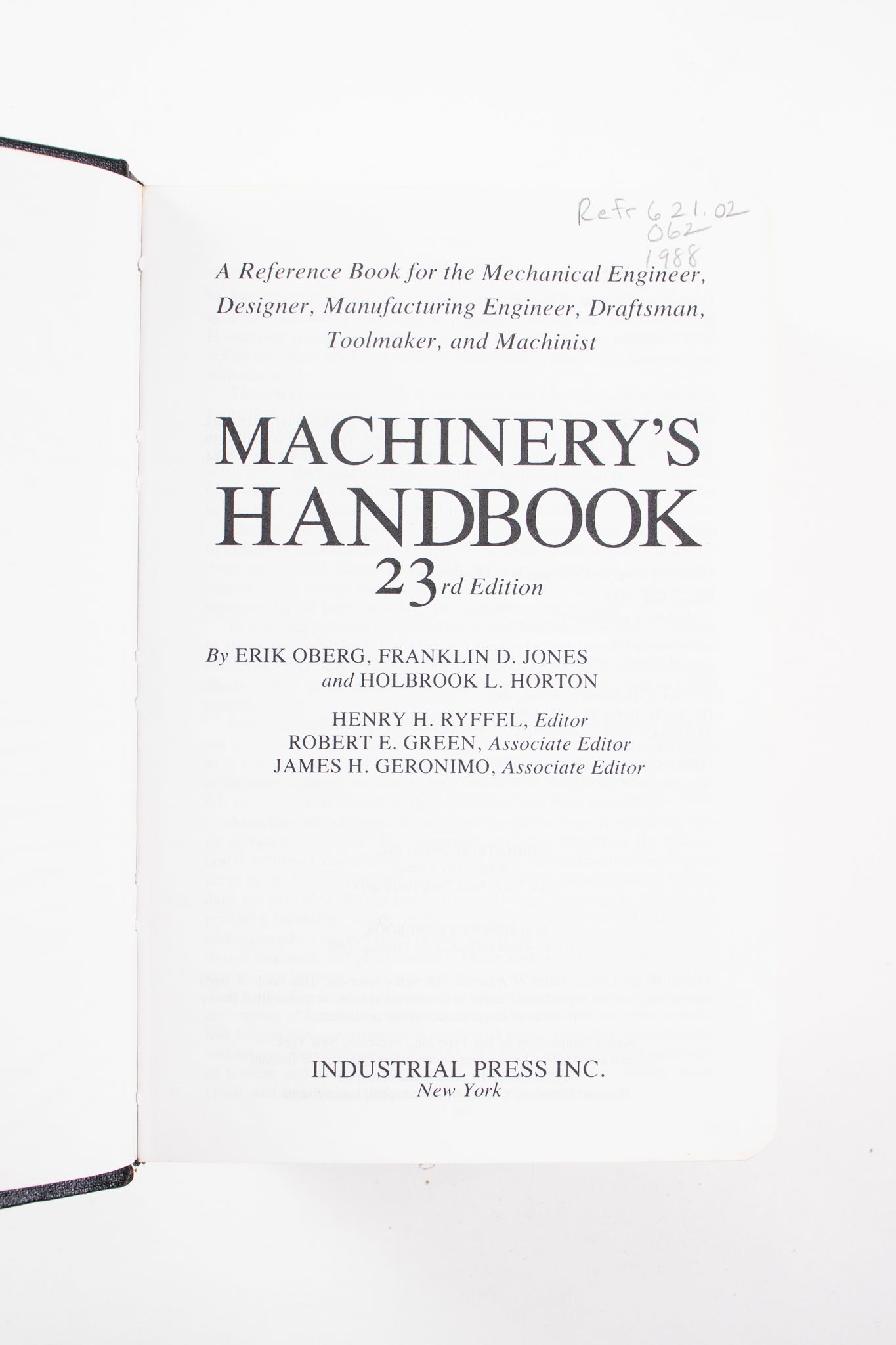 Machinery's Handbook, 23rd Revised Edition