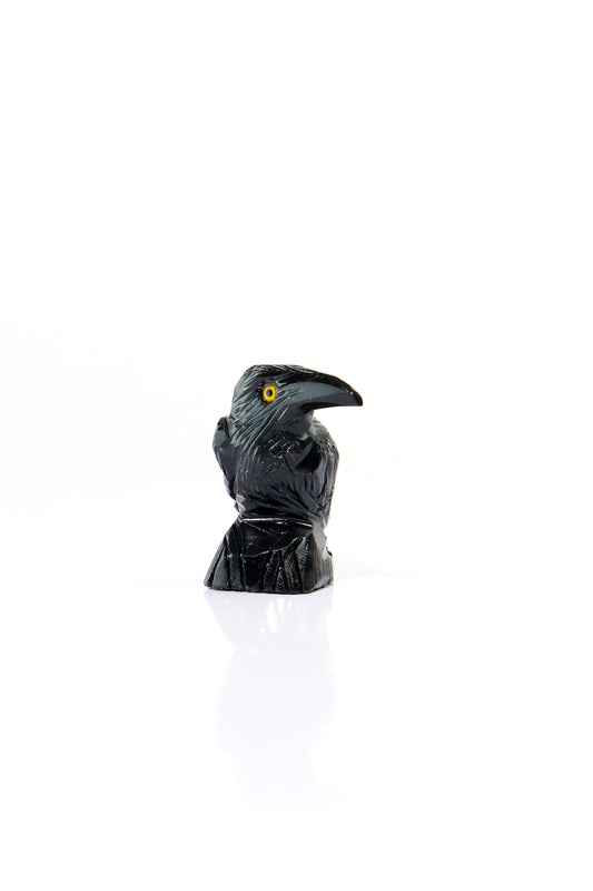 Raven Hand-Carved Onyx Figurine