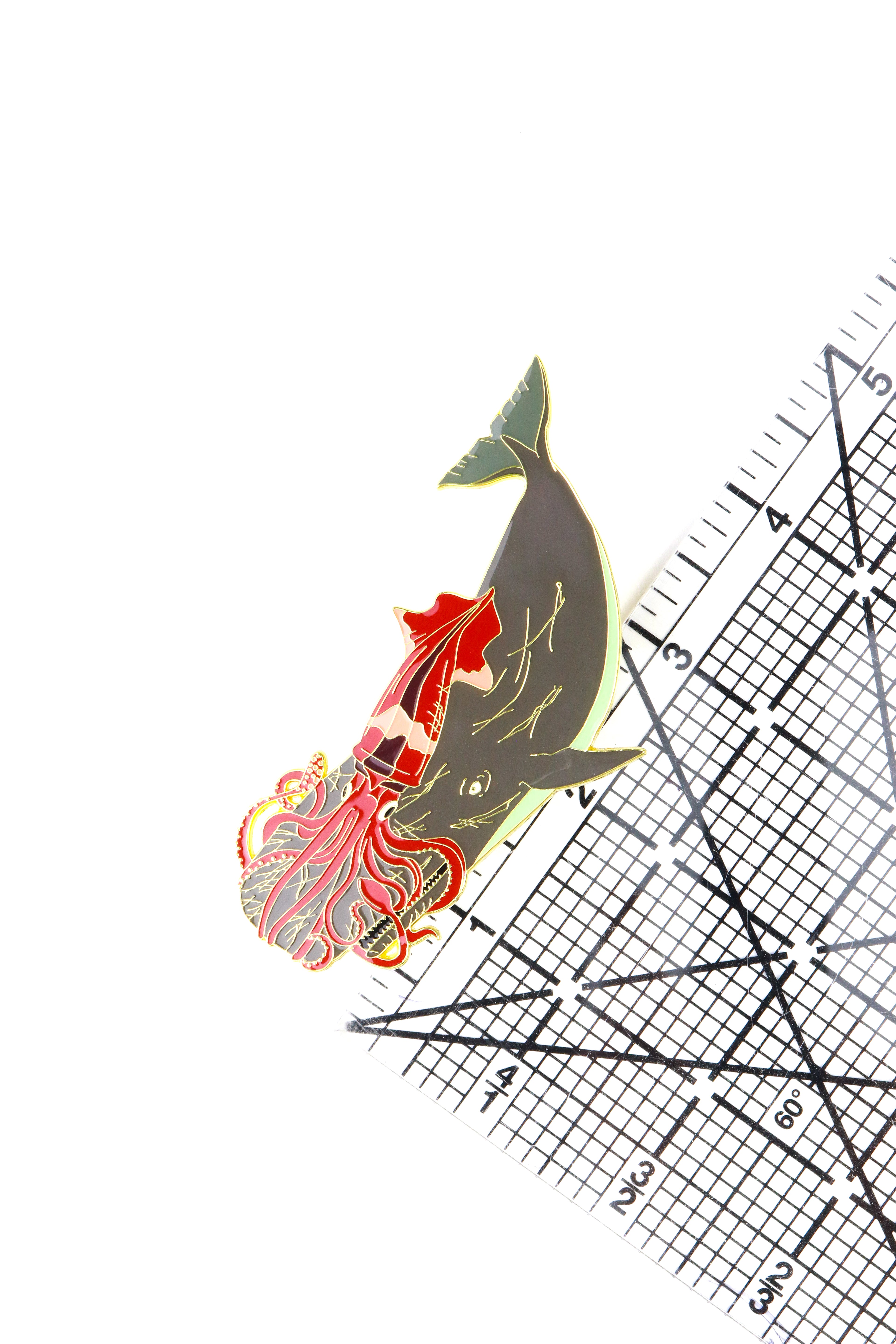 Giant Squid vs. Sperm Whale Enamel Pin (Architeuthis dux vs. Physeter macrocephalus), Default Title at Stemcell Science Shop