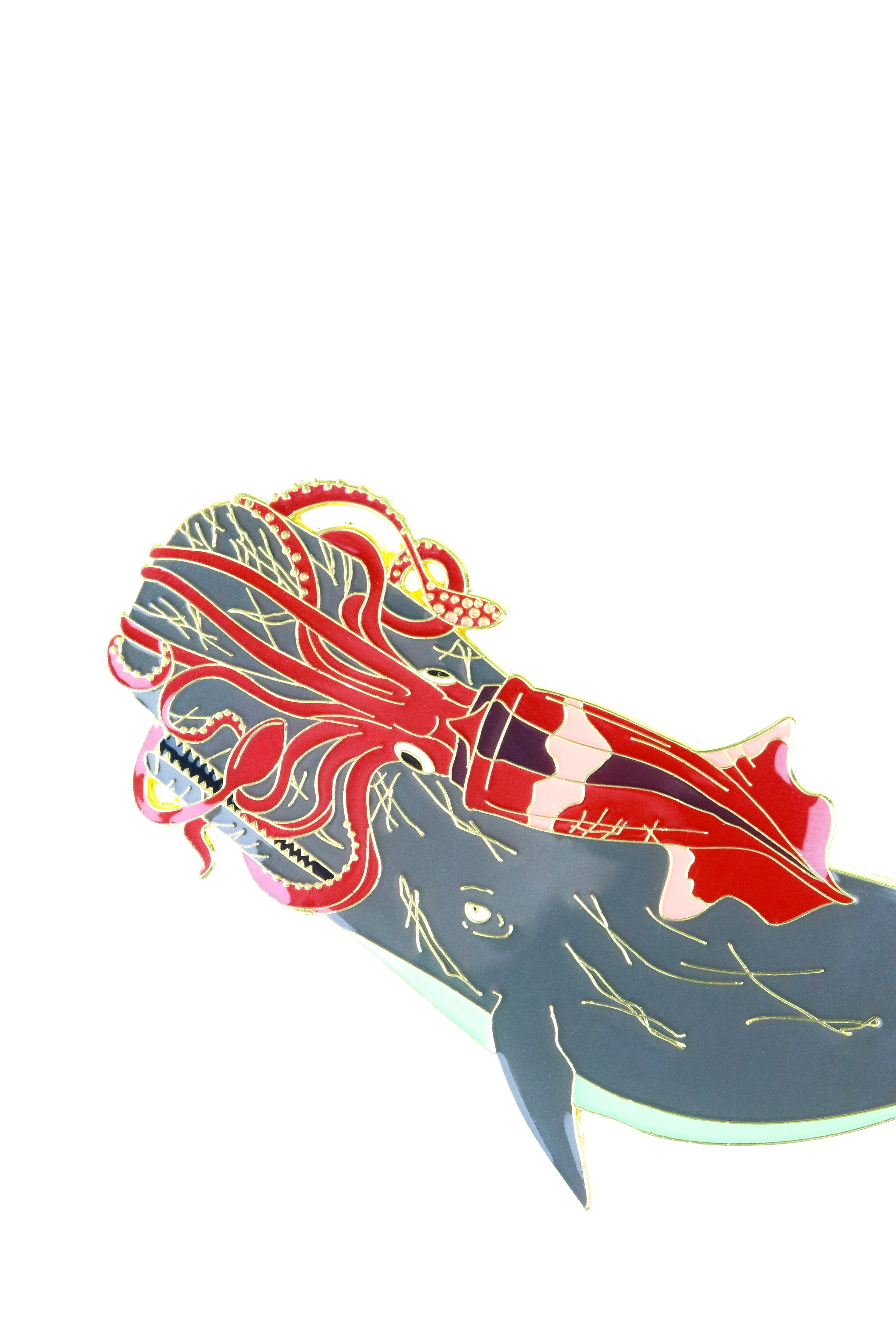 Giant Squid vs. Sperm Whale Enamel Pin (Architeuthis dux vs. Physeter macrocephalus), Default Title at Stemcell Science Shop
