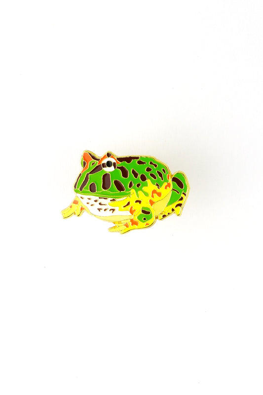 Surinam Horned Frog Enamel Pin (Ceratophrys cornuta)