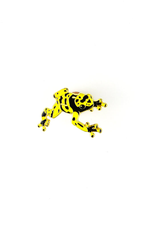 Bumblebee Poison Dart Frog Enamel Pin (Dendrobates leucomelas)