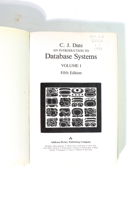 The System Programming Series, Volume I, Introduction to Database Systems, Fifth edition