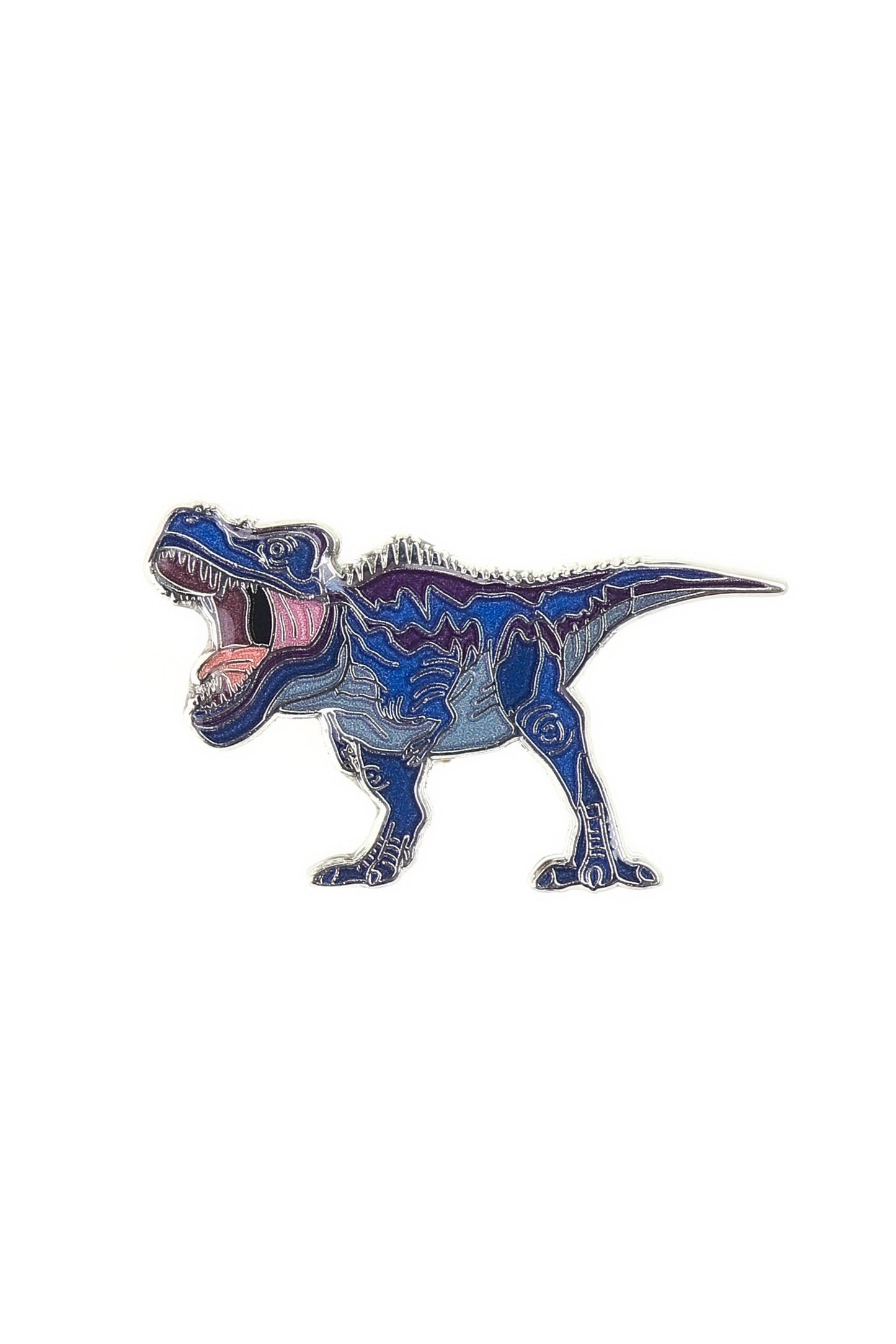 Blue dinosaur toy figure on a white background