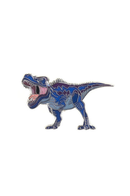 Blue dinosaur toy figure on a white background