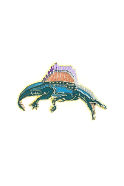 Decorative brooch with a colorful design on a white background