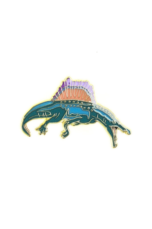 Decorative brooch with a colorful design on a white background