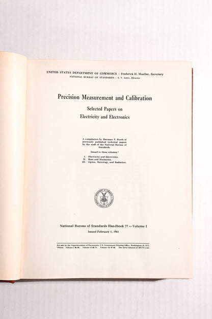 Precision Measurement and Calibration: Handbook77, Volume 1