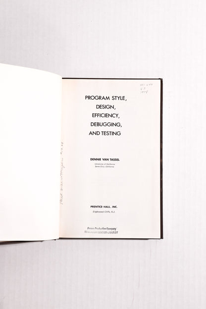 Program Style, Design, Efficiency, Debugging, and Testing