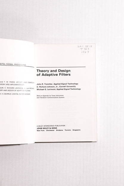 Theory and Design of Adaptive Filters