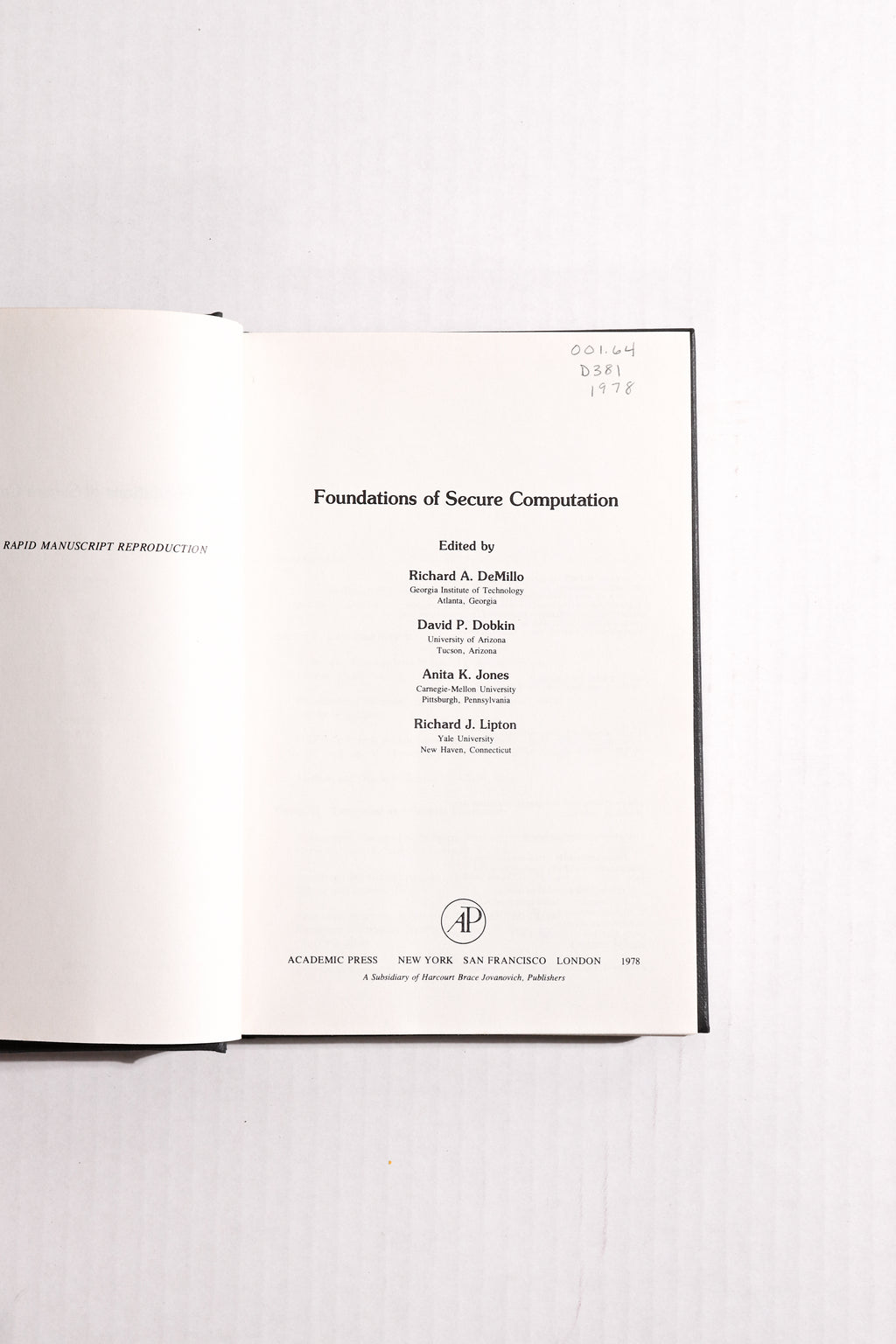Foundations of Secure Computation