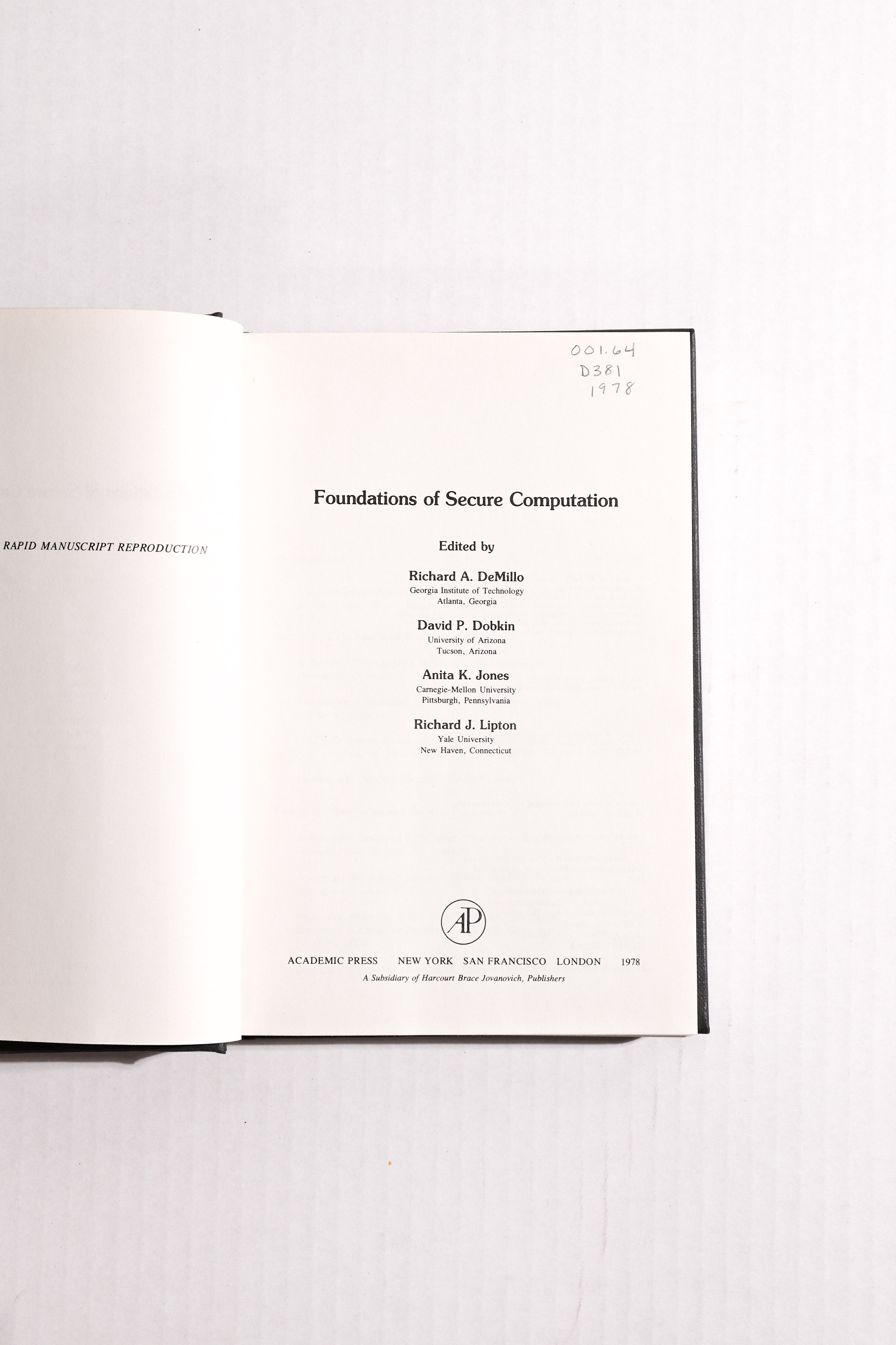 Foundations of Secure Computation