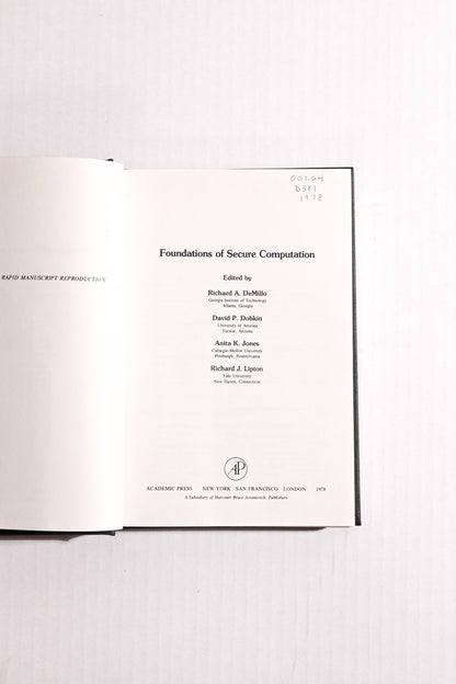 Foundations of Secure Computation