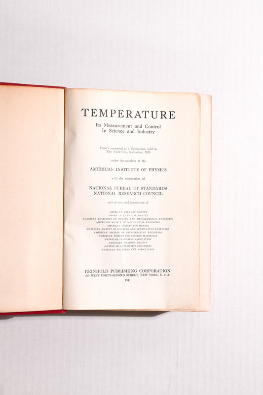 Temperature: Its Measurement and Control in Science and Industry