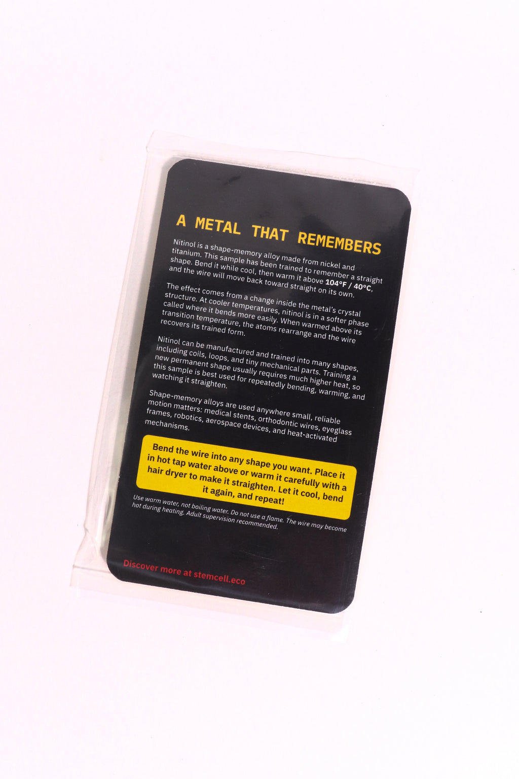 Nitinol Shape Memory Wire - 6"