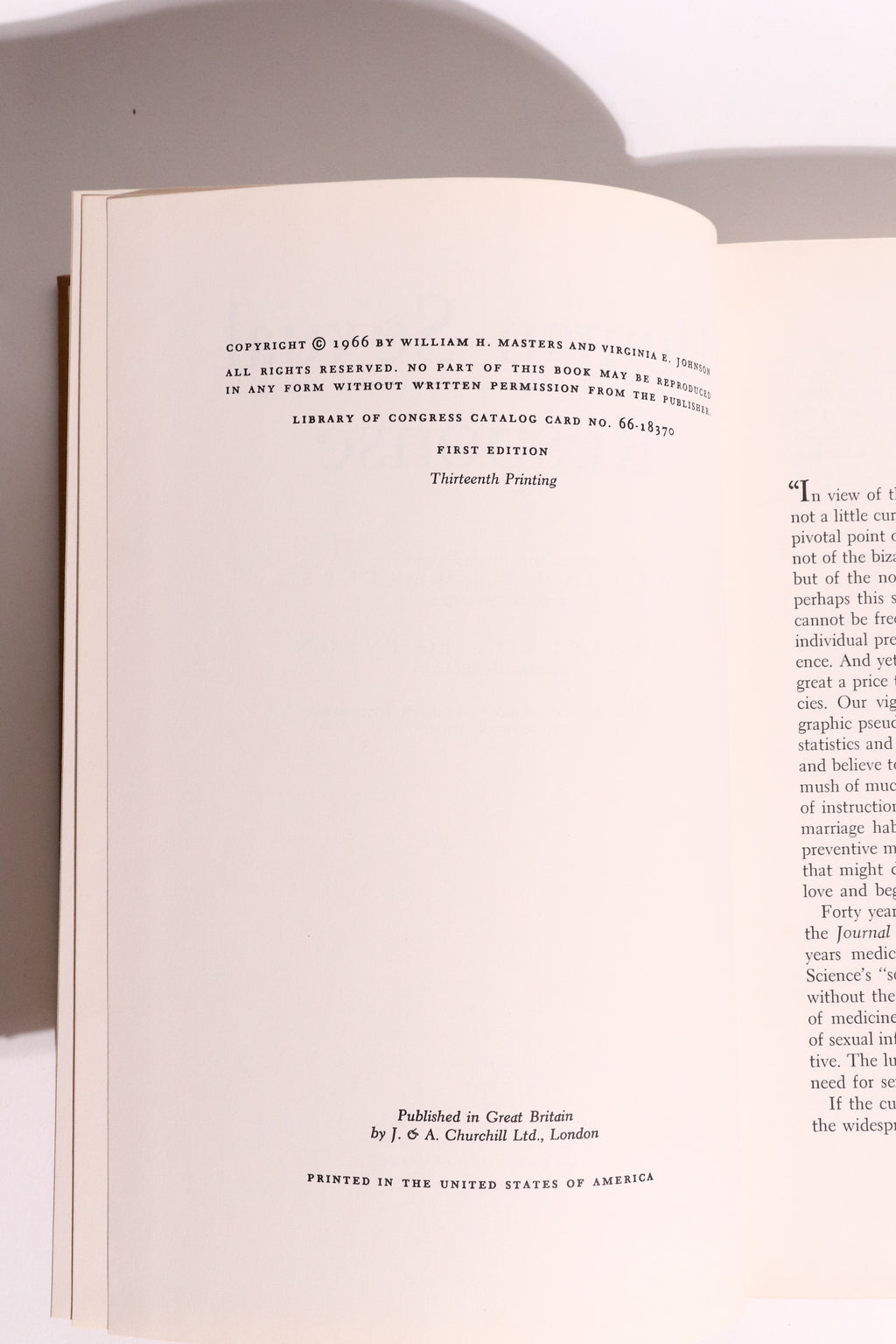 Human Sexual Response, First Edition - Masters & Johnson