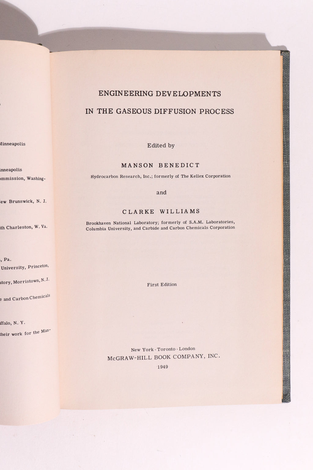 Engineering Developments in the Gaseous Diffusion Process, First Edition