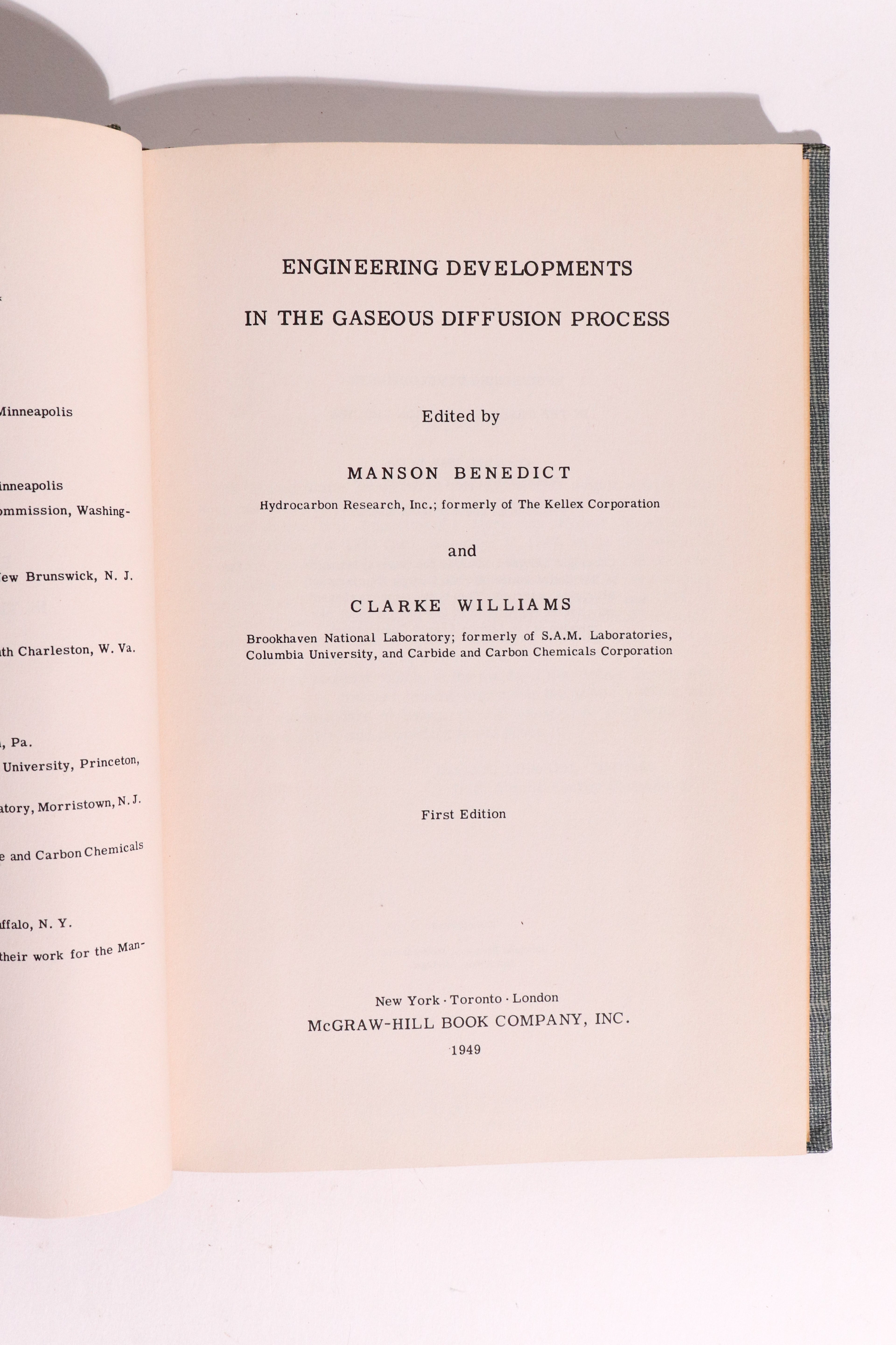 Engineering Developments in the Gaseous Diffusion Process, First Edition