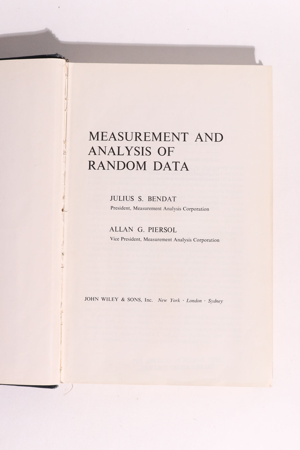 Measurement and Analysis of Random Data — Bendat & Piersol, First Edition 1966
