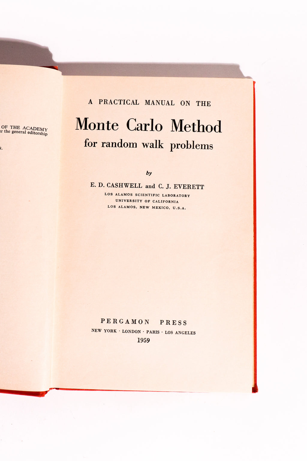 A Practical Manual on the Monte Carlo Method for Random Walk Problems — Cashwell & Everett, 1959
