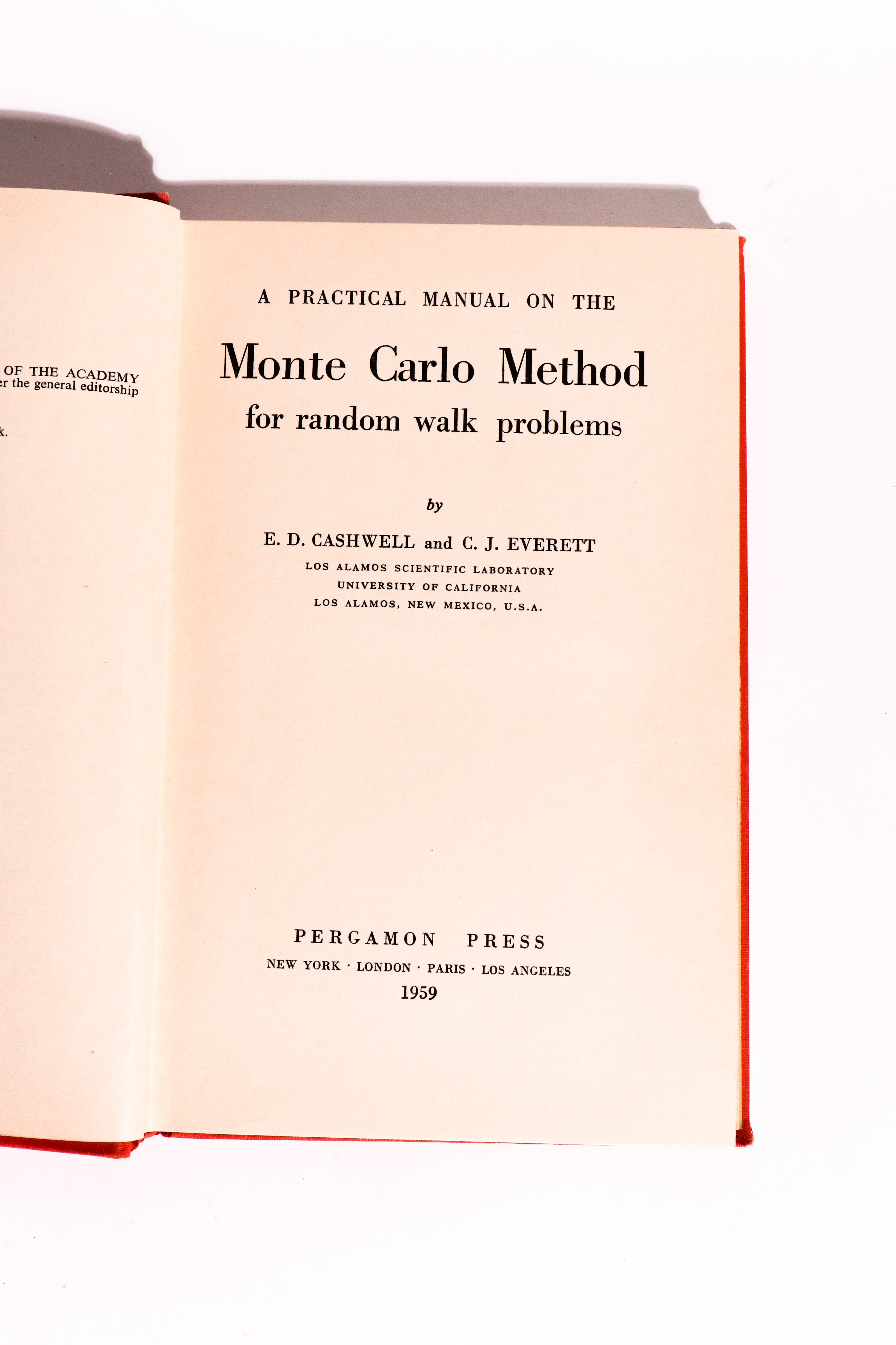 A Practical Manual on the Monte Carlo Method for Random Walk Problems — Cashwell & Everett, 1959