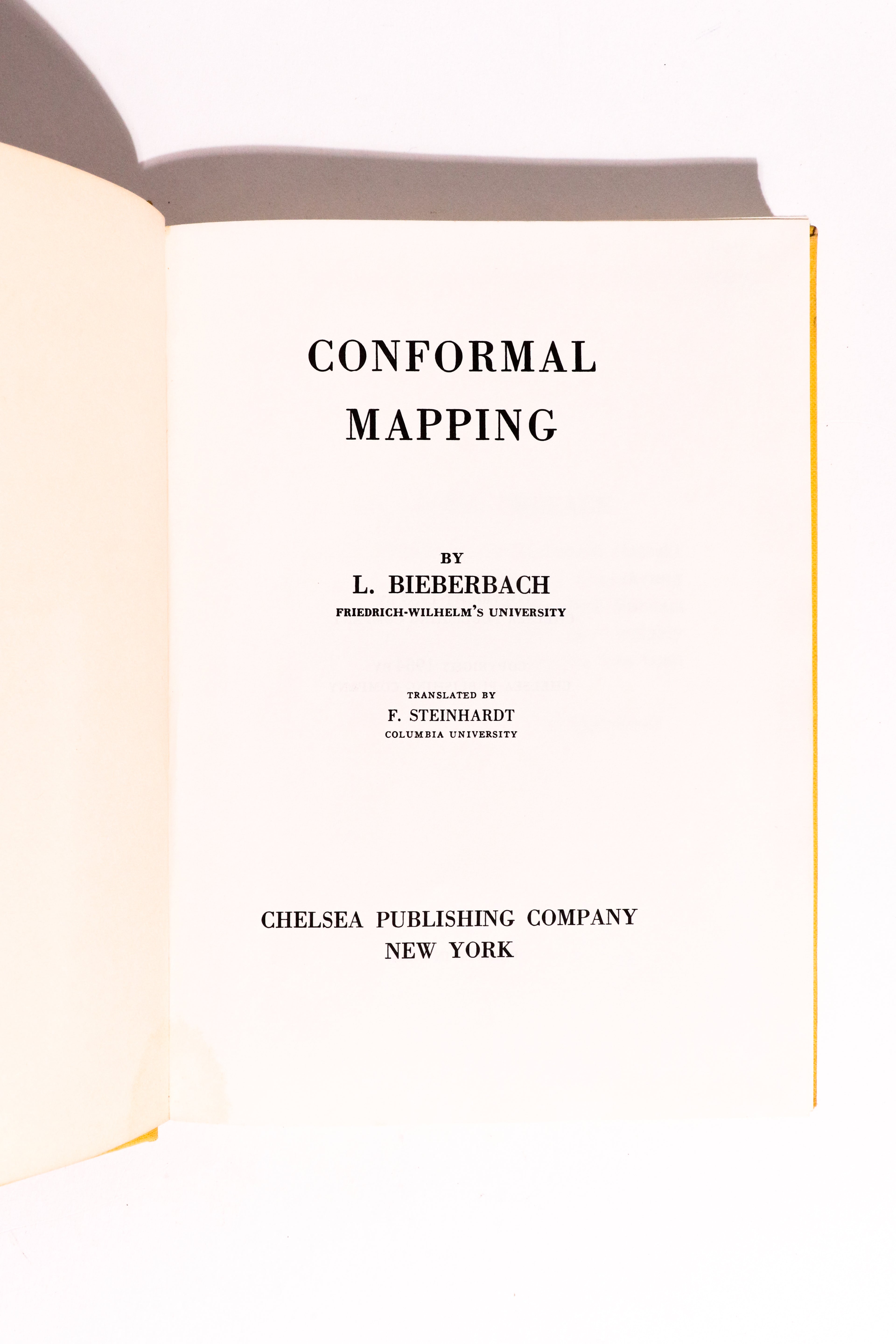 Conformal Mapping — L. Bieberbach, trans. F. Steinhardt, Chelsea Publishing 1953