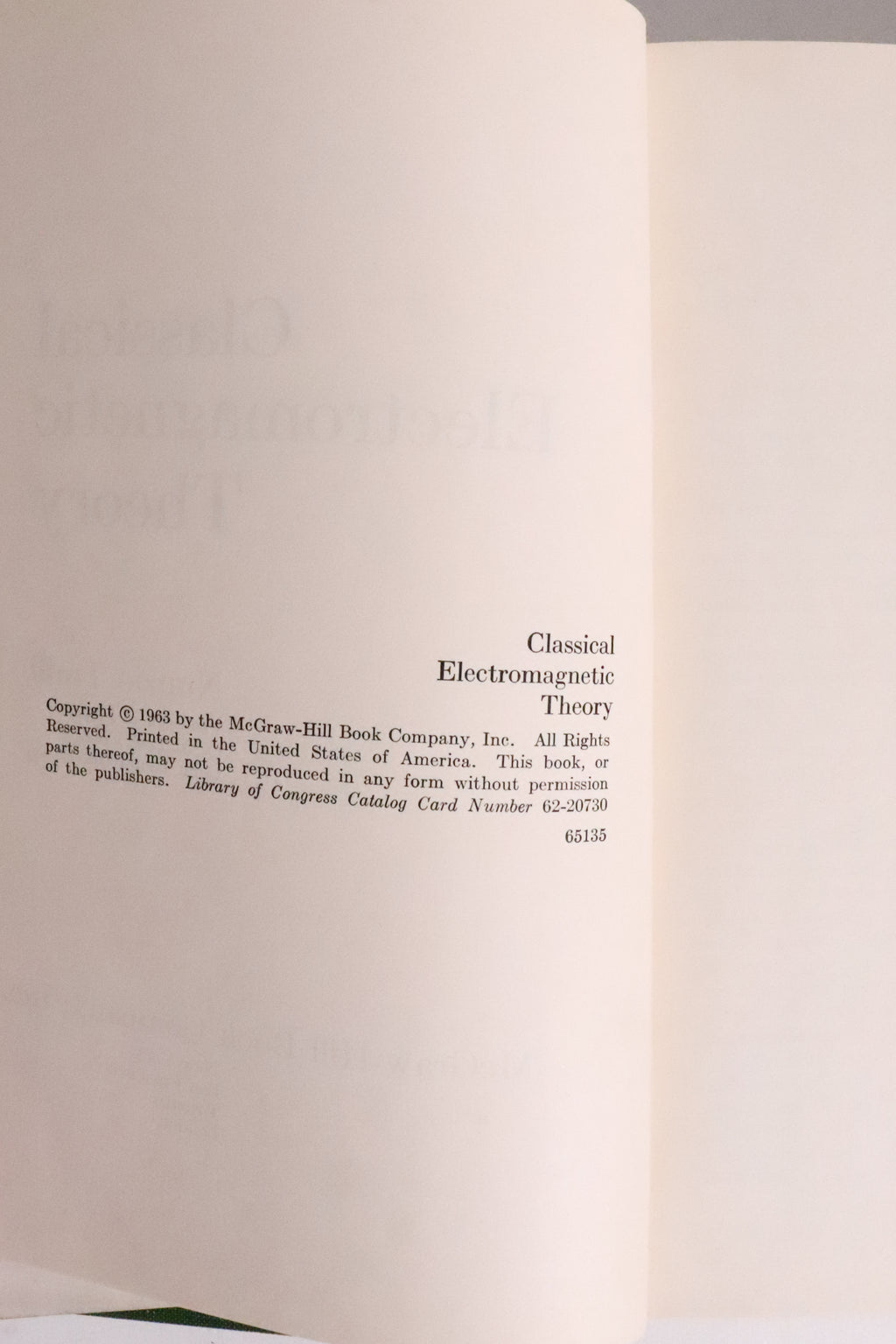 Classical Electromagnetic Theory — Nunzio Tralli, 1963