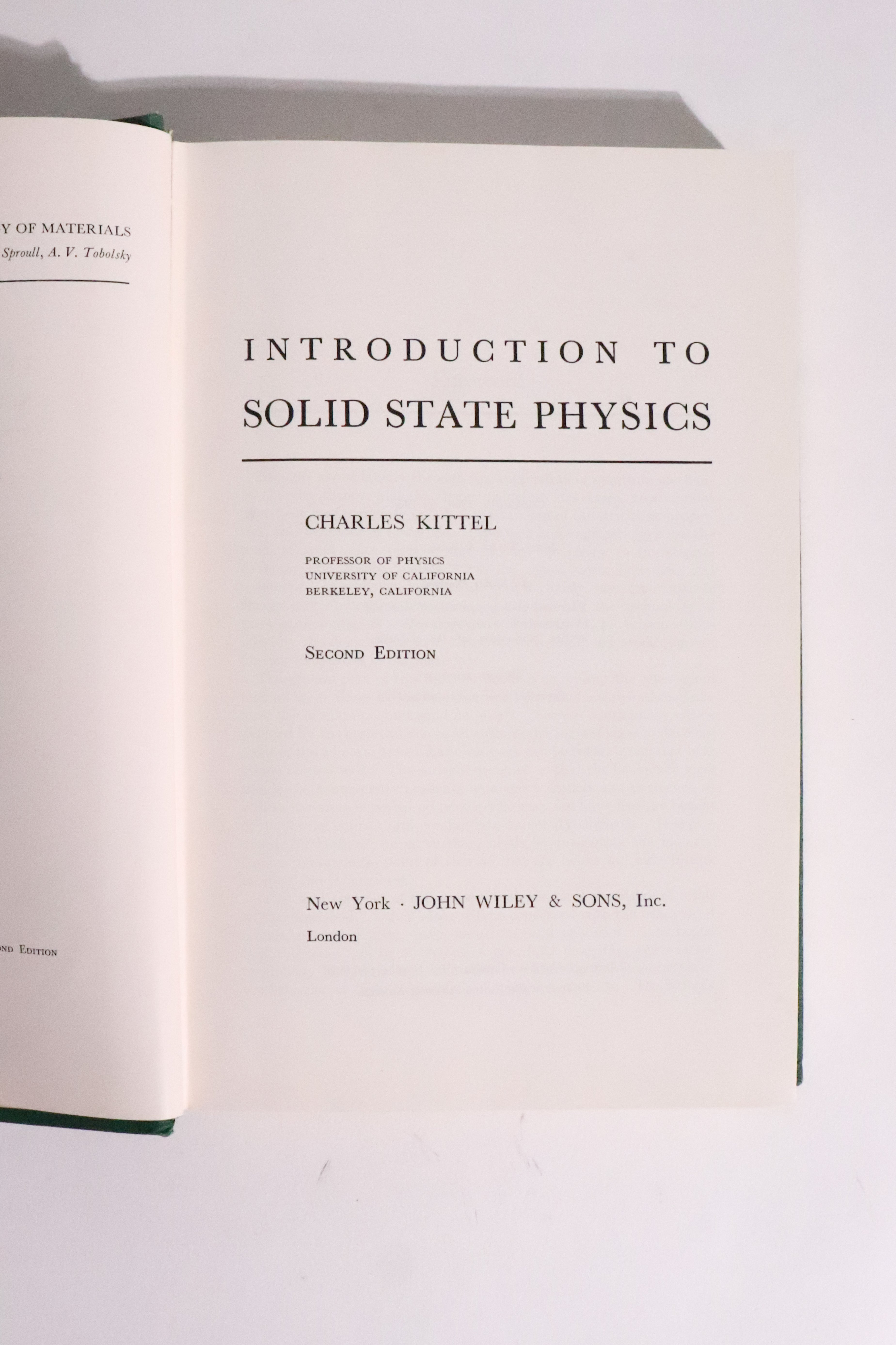 Introduction to Solid State Physics — Charles Kittel, 1963