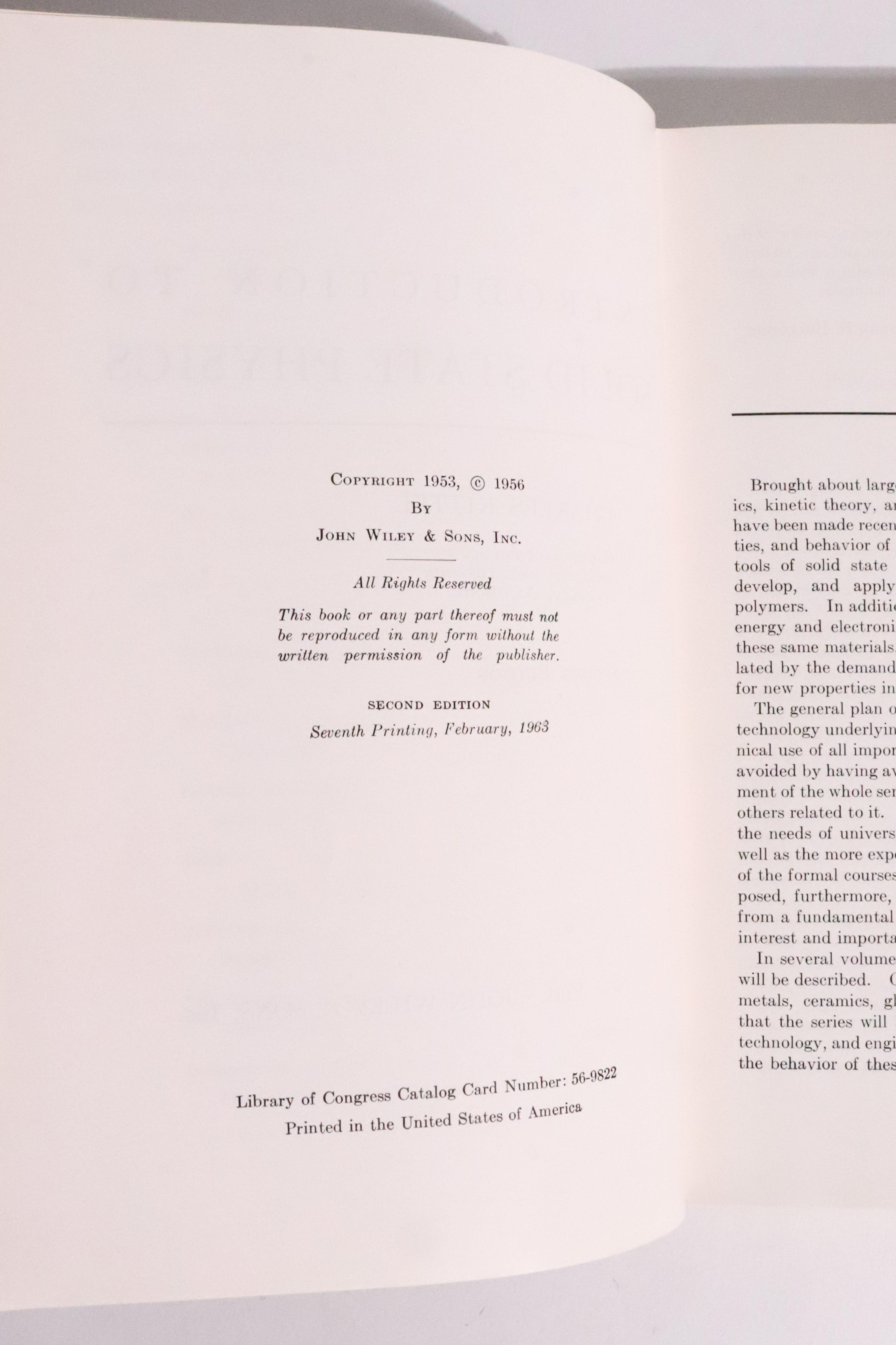 Introduction to Solid State Physics — Charles Kittel, 1963