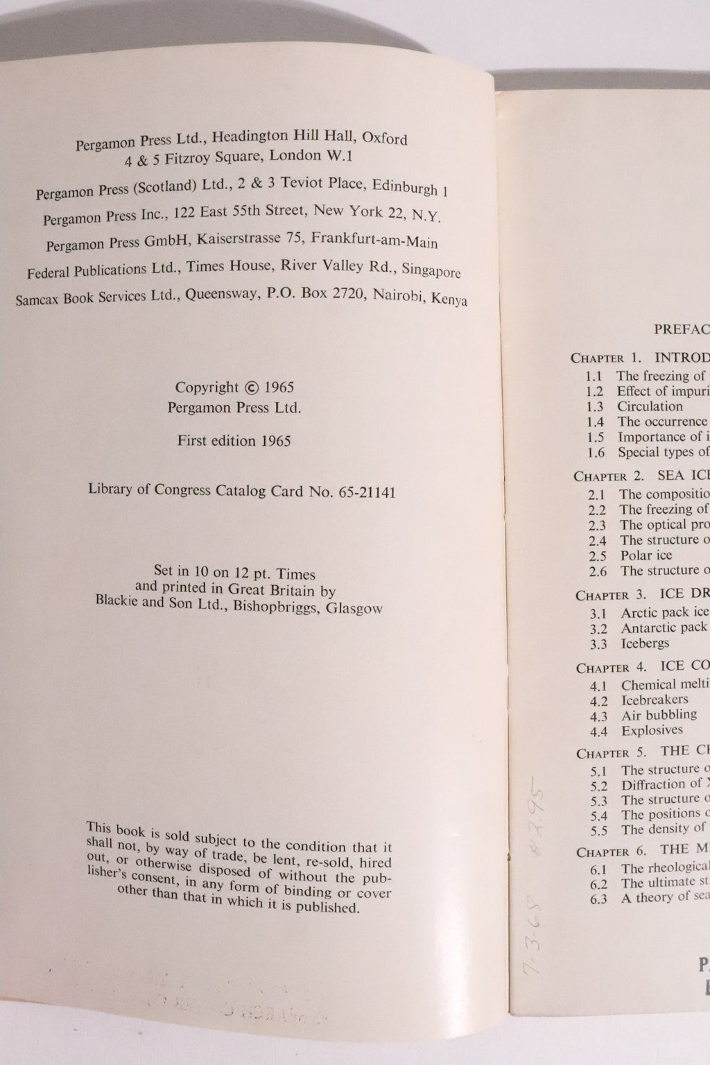 The Physics of Ice — E. R. Pounder, First Edition, 1965