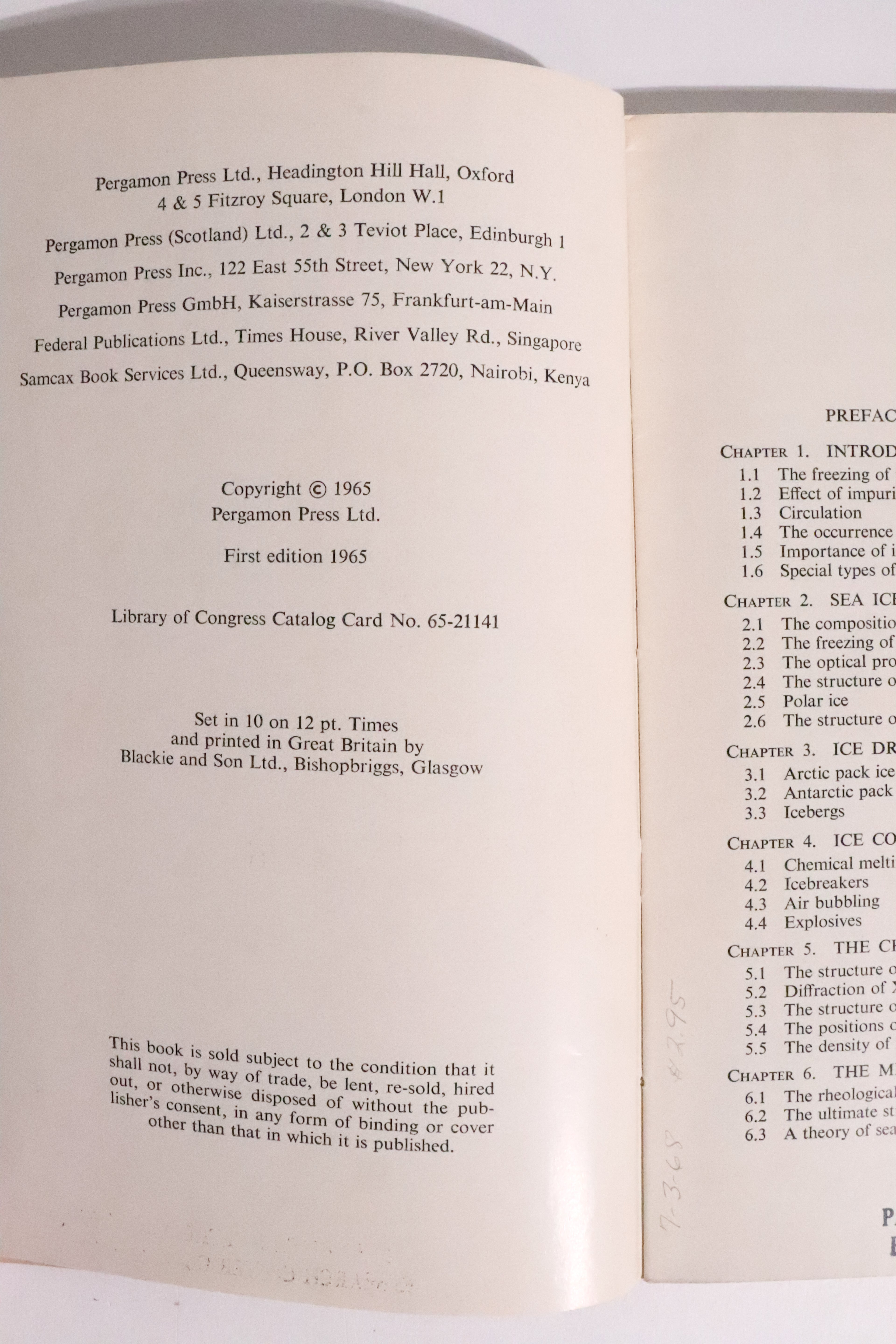 The Physics of Ice — E. R. Pounder, First Edition, 1965