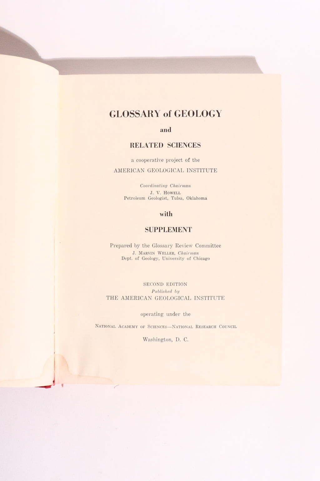 Glossary of Geology and Related Sciences w/ Supplement – American Geological Institute – 1962