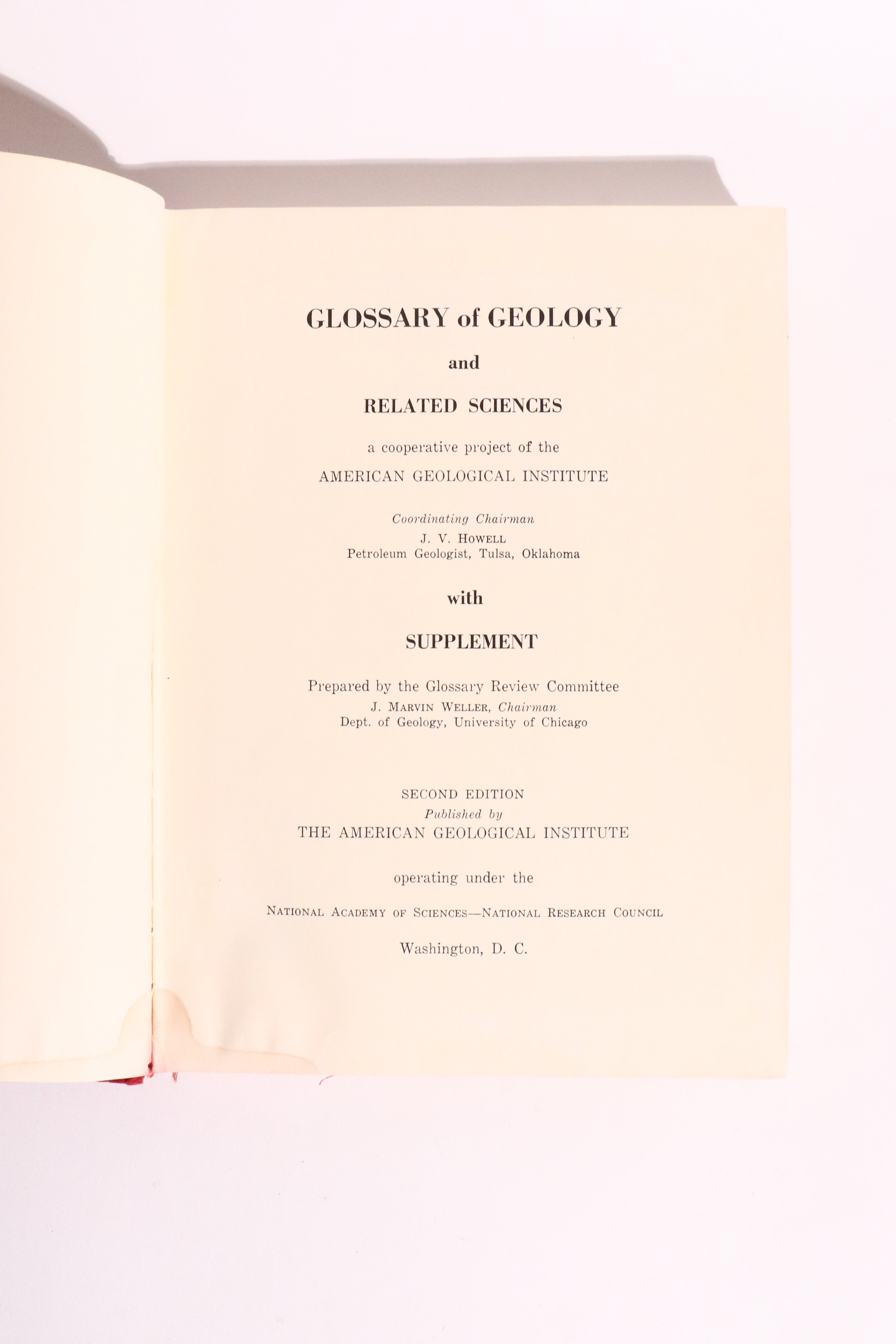 Glossary of Geology and Related Sciences w/ Supplement – American Geological Institute – 1962