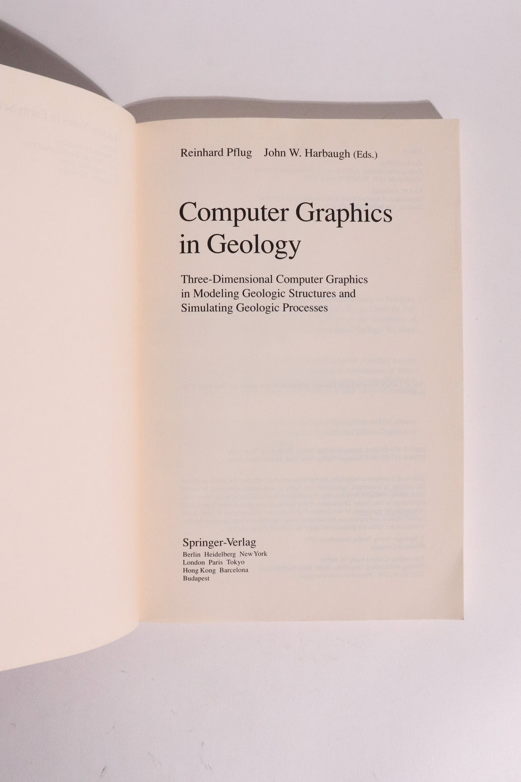 Computer Graphics in Geology – Pflug & Harbaugh – 1992 Springer Earth Sciences 41