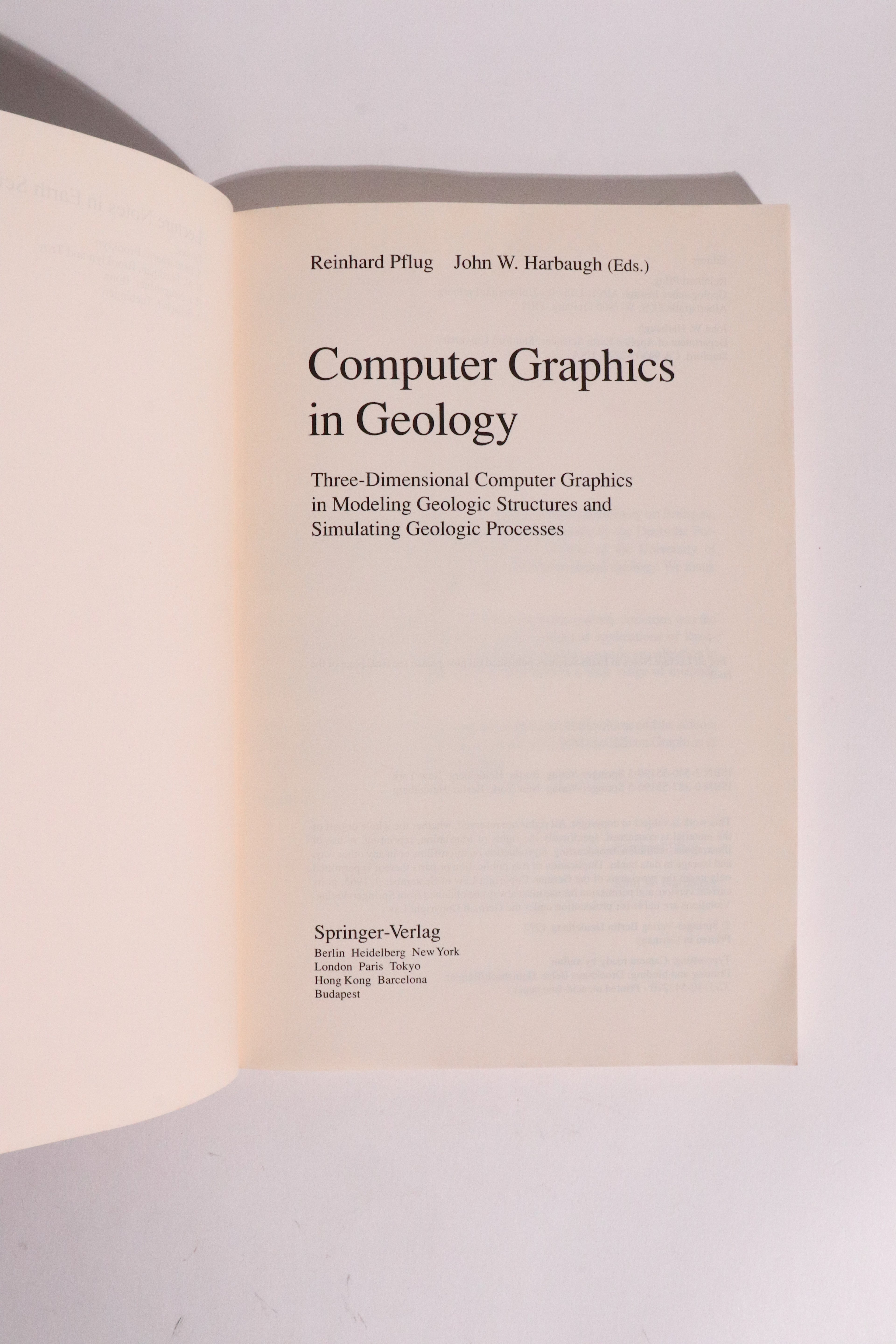 Computer Graphics in Geology – Pflug & Harbaugh – 1992 Springer Earth Sciences 41