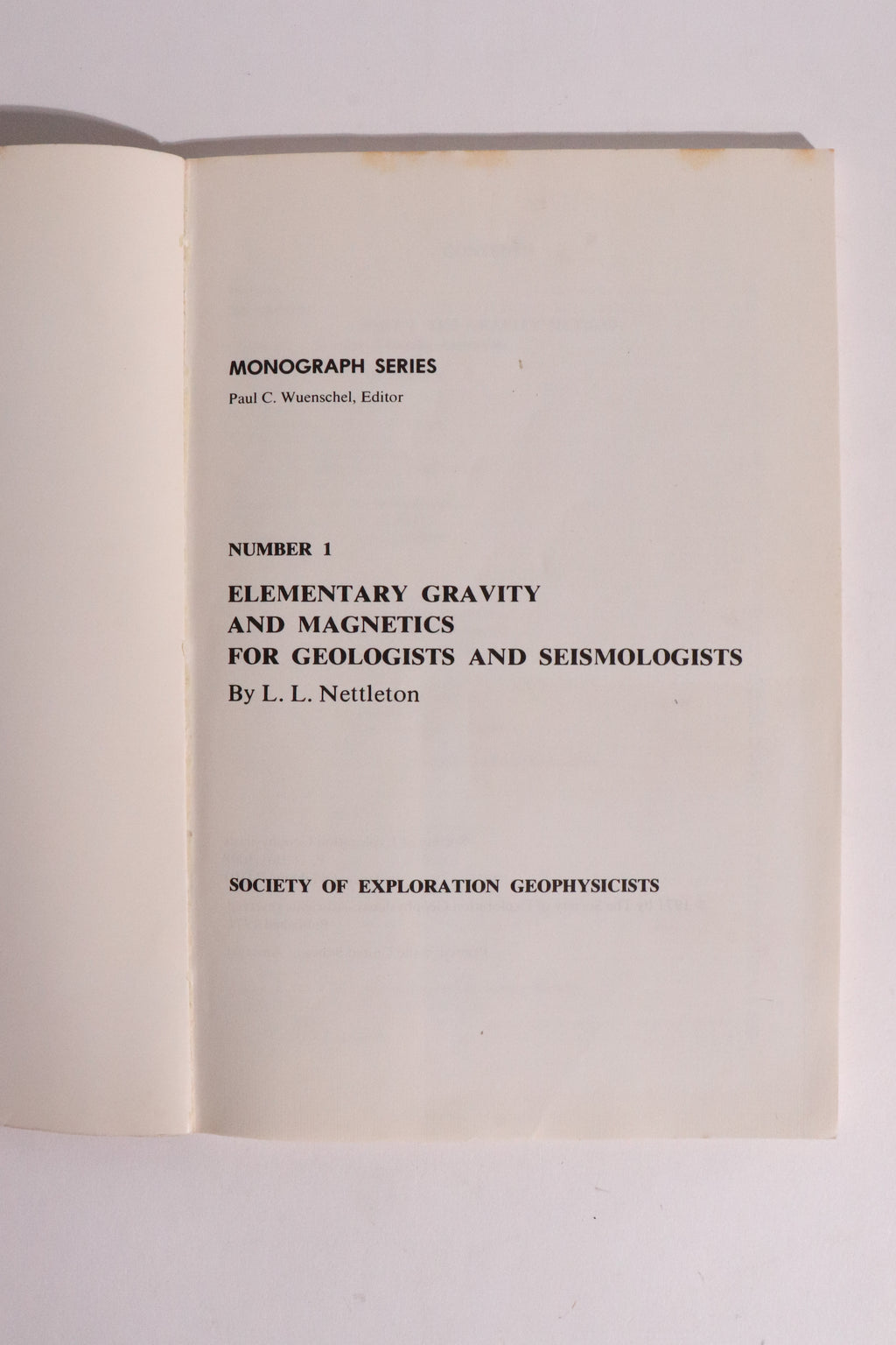 SEG Geophysical Monograph Nos. 1 & 2 — Original 1971–1973 Set