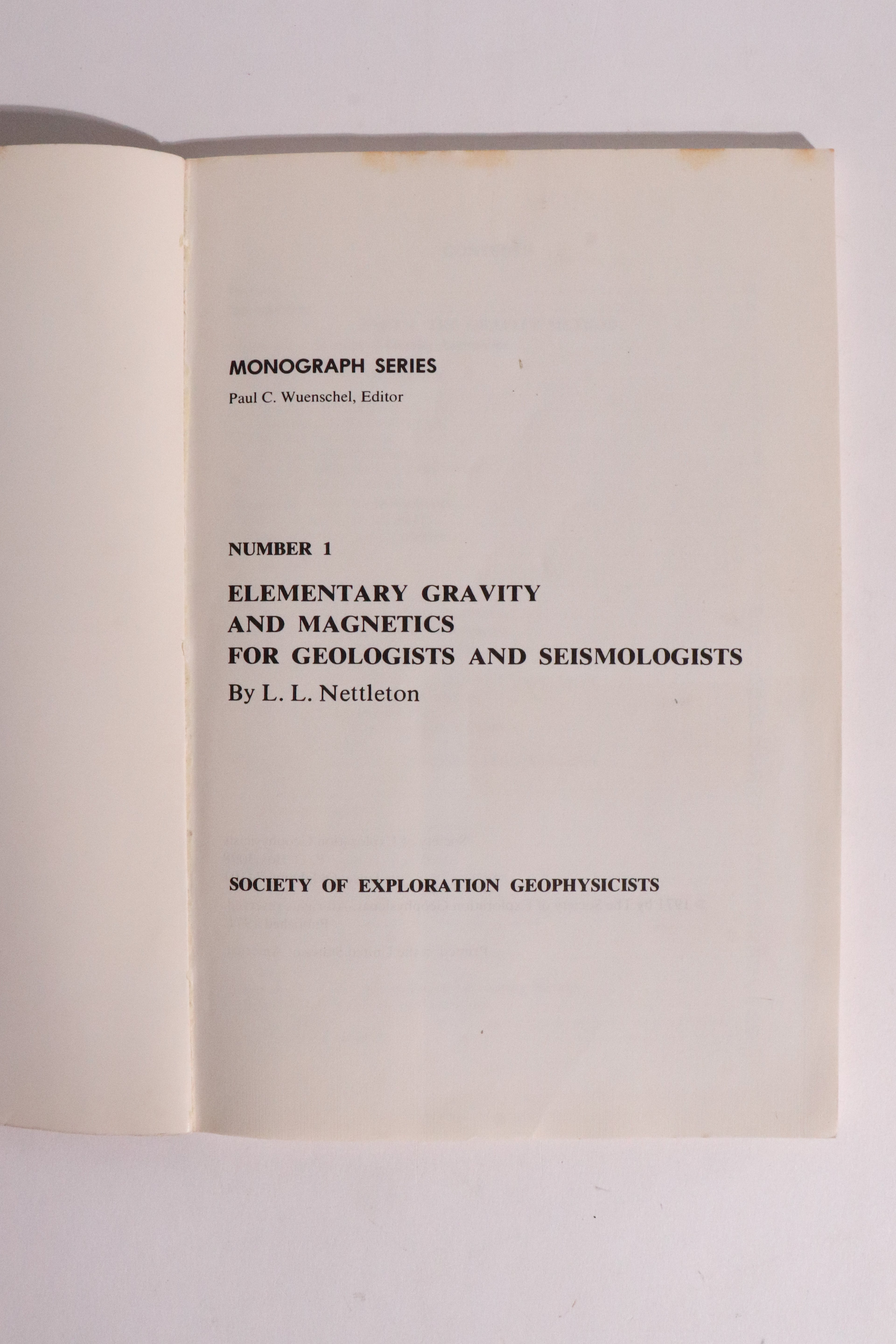 SEG Geophysical Monograph Nos. 1 & 2 — Original 1971–1973 Set