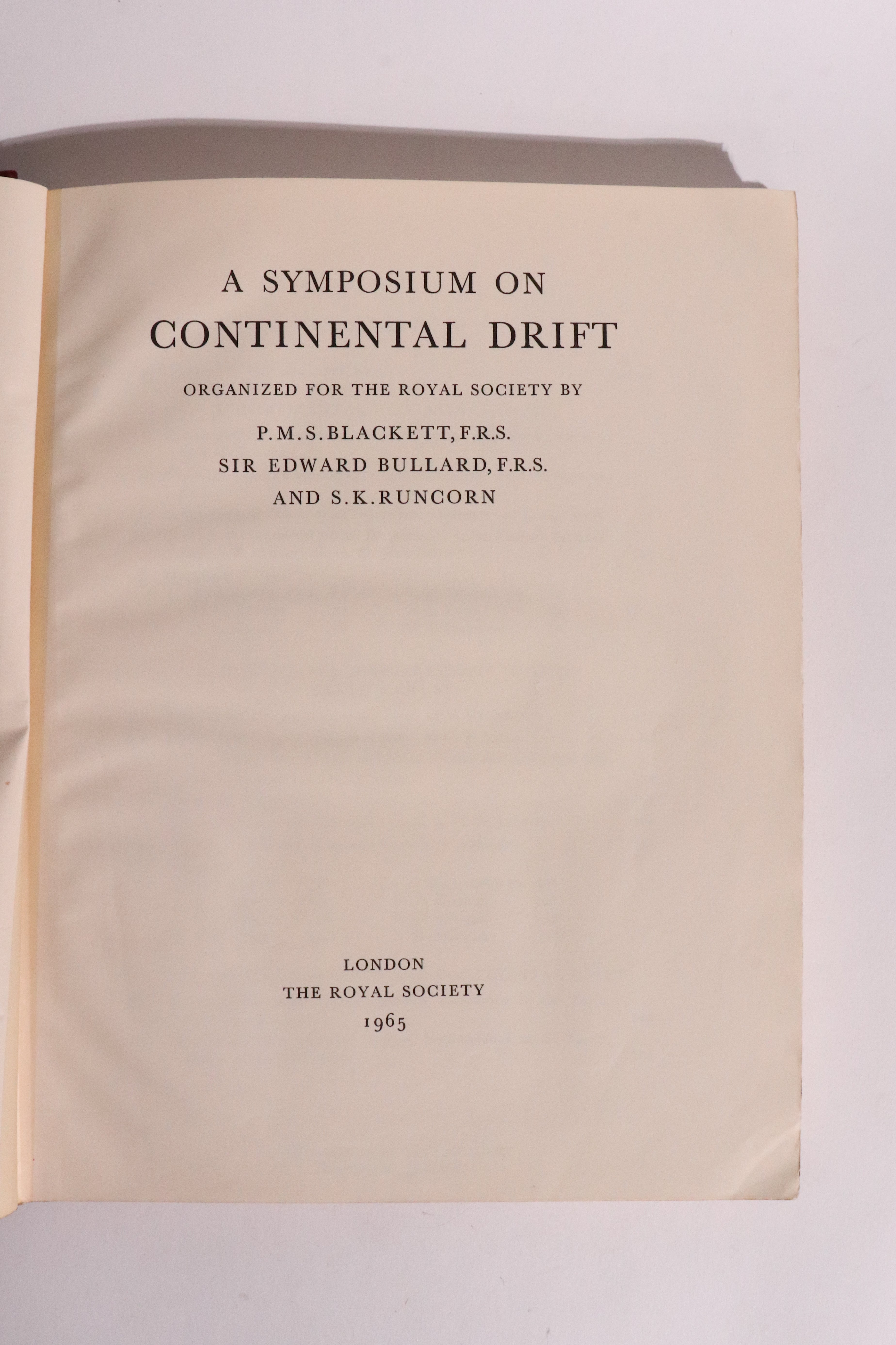 A Symposium on Continental Drift — The Royal Society (1965)