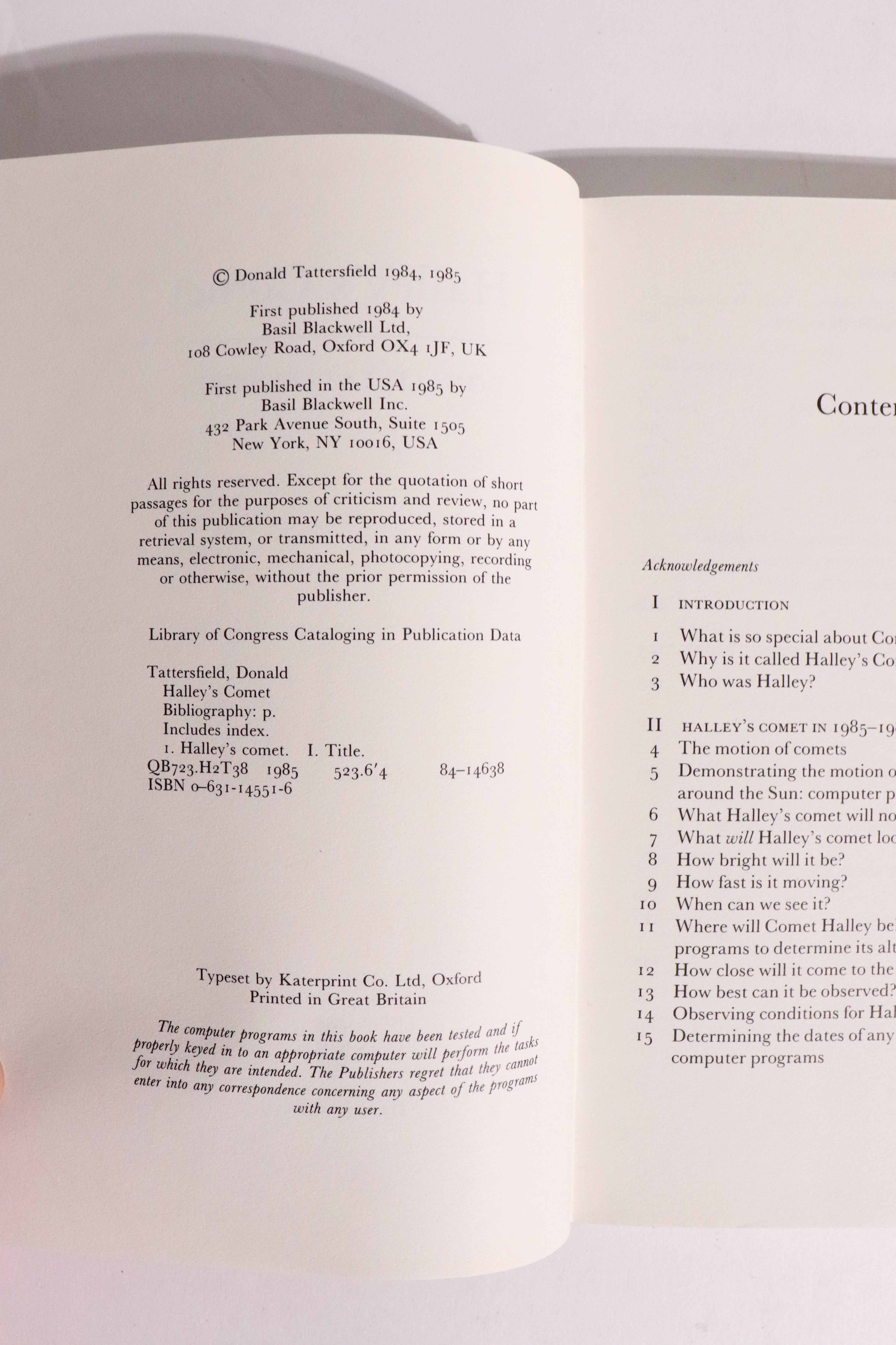 Halley’s Comet — Donald Tattersfield, First U.S. Edition (1985)