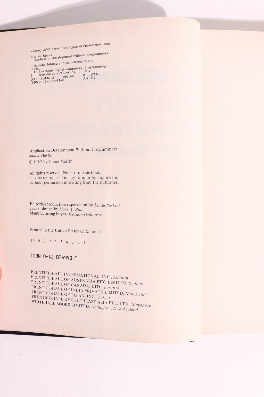 Application Development Without Programmers — James Martin | Early No-Code Computing, First U.S. Edition, First Printing (1982)