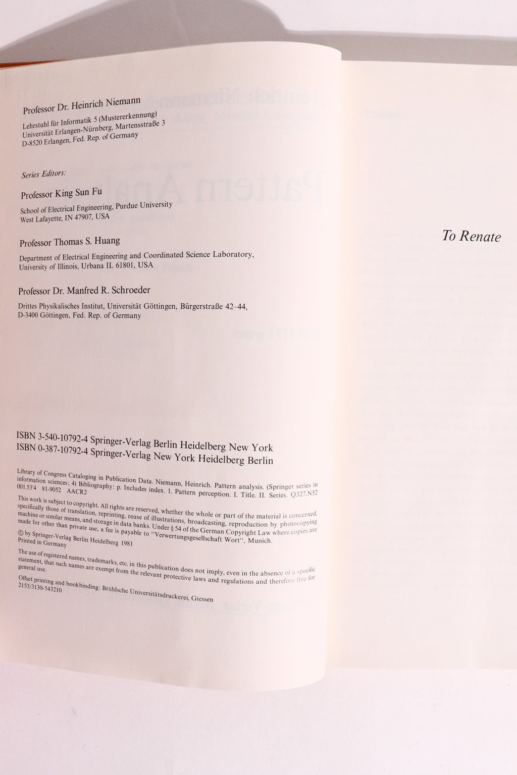 Pattern Analysis — Heinrich Niemann, 1981 First Edition | Early Computer Vision & Pattern Recognition