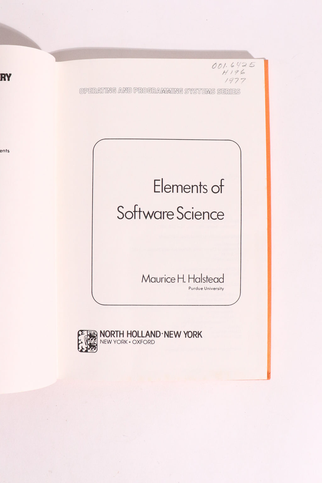 Elements of Software Science — Maurice H. Halstead, 1977 | Foundational Software Metrics & Programming Theory