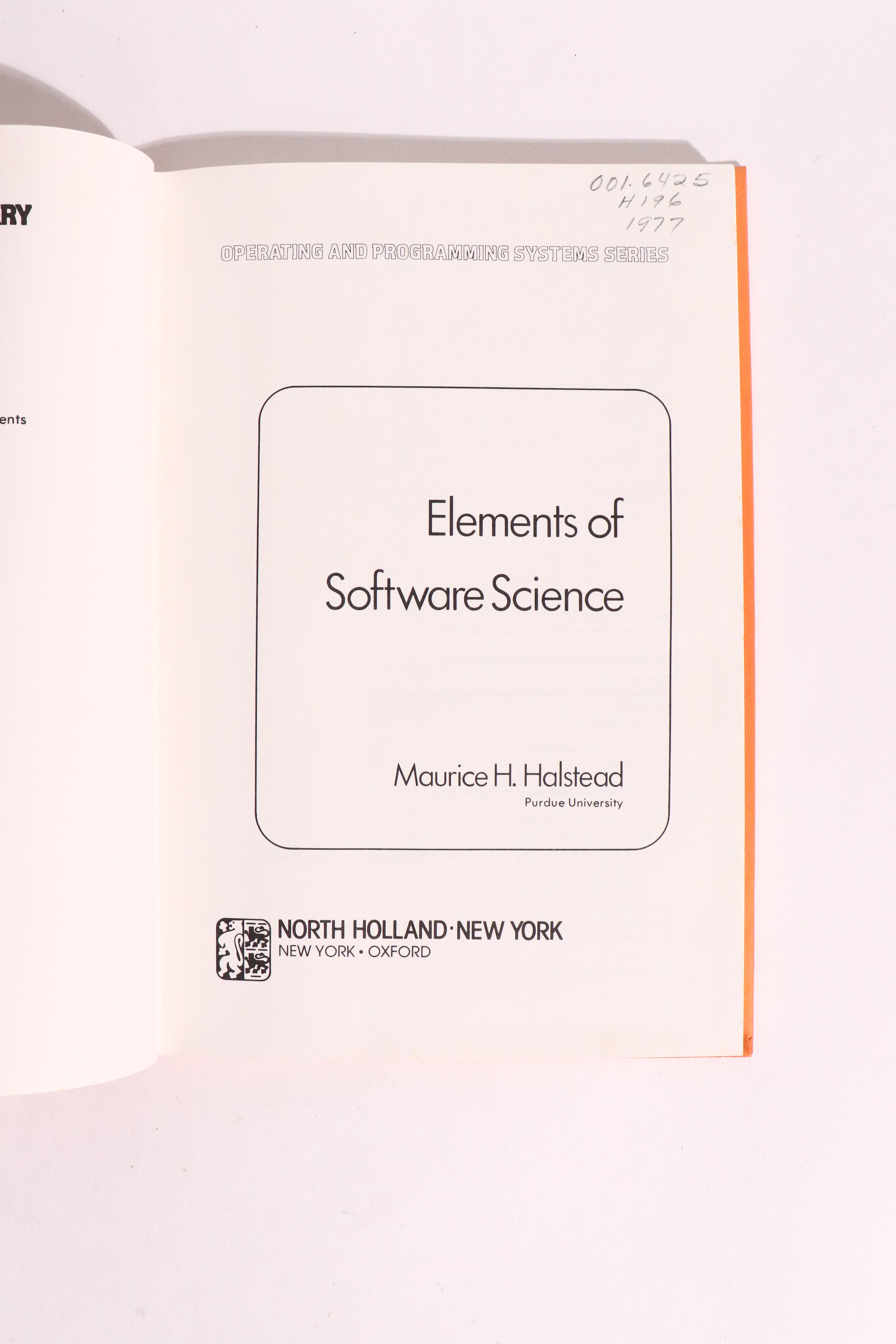 Elements of Software Science — Maurice H. Halstead, 1977 | Foundational Software Metrics & Programming Theory
