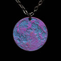 Blue and Purple Moon Necklace - 1 in / 26 mm Anodized Niobium Pendant