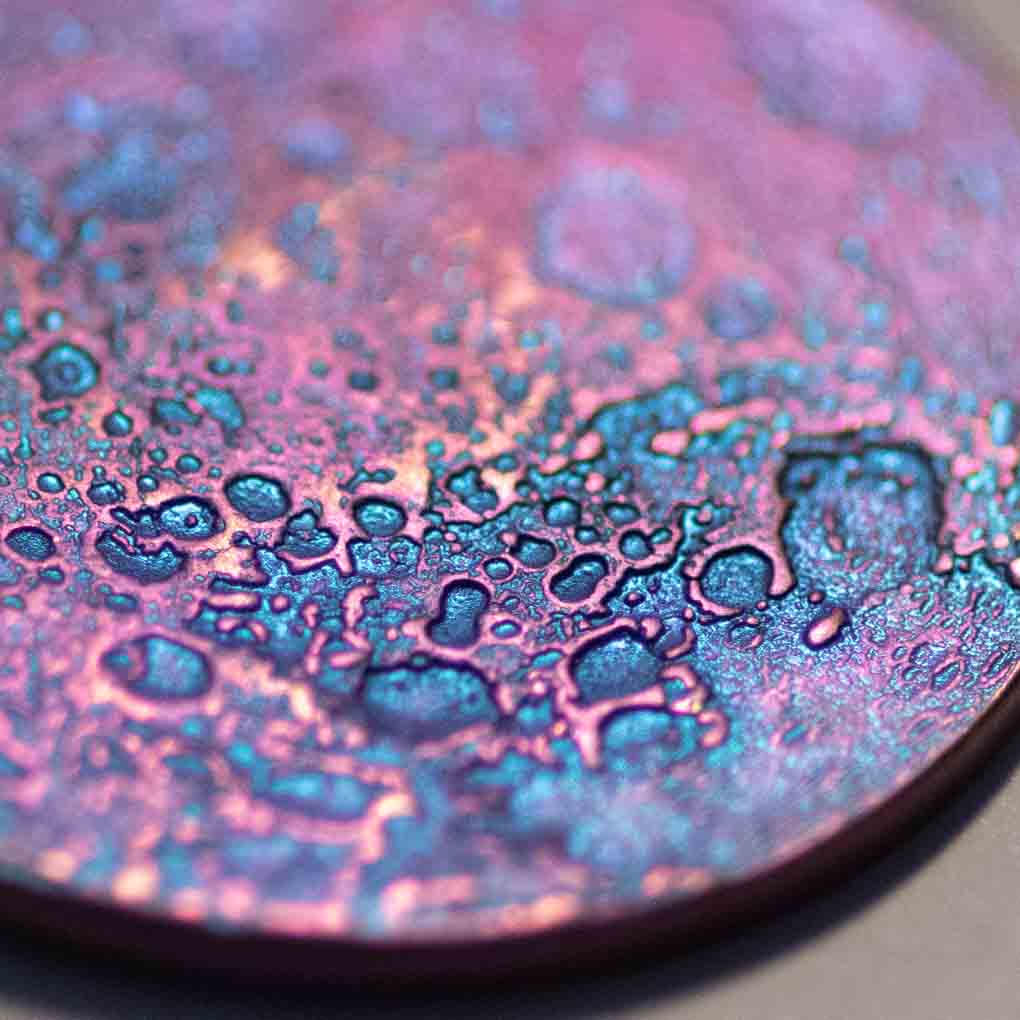 Blue and Purple Moon Necklace - 1 in / 26 mm Anodized Niobium Pendant
