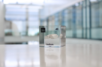 Indium Element Cube - 2" Acrylic Display - Atomic Number 49