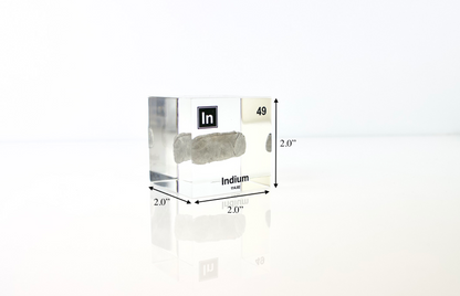 Indium Element Cube - 2" Acrylic Display - Atomic Number 49