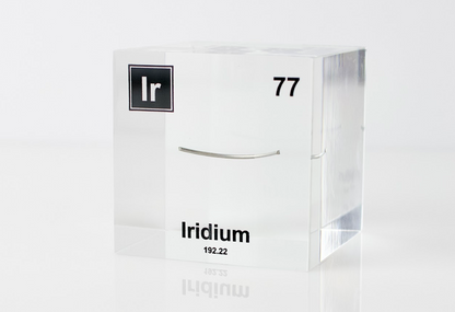 Iridium Element Cube - 2" Acrylic Display - Atomic Number 77